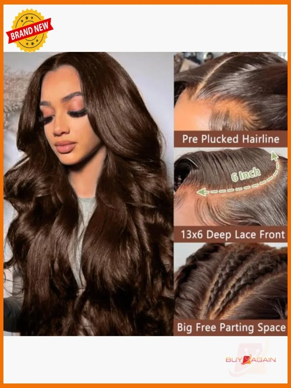 13x6 HD Lace Front Wig Human Hair Body Wave Pre Plucked